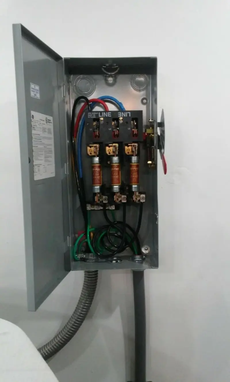 Three-phase disconnect switch installed for Electrical Wiring & Rewiring in Erie